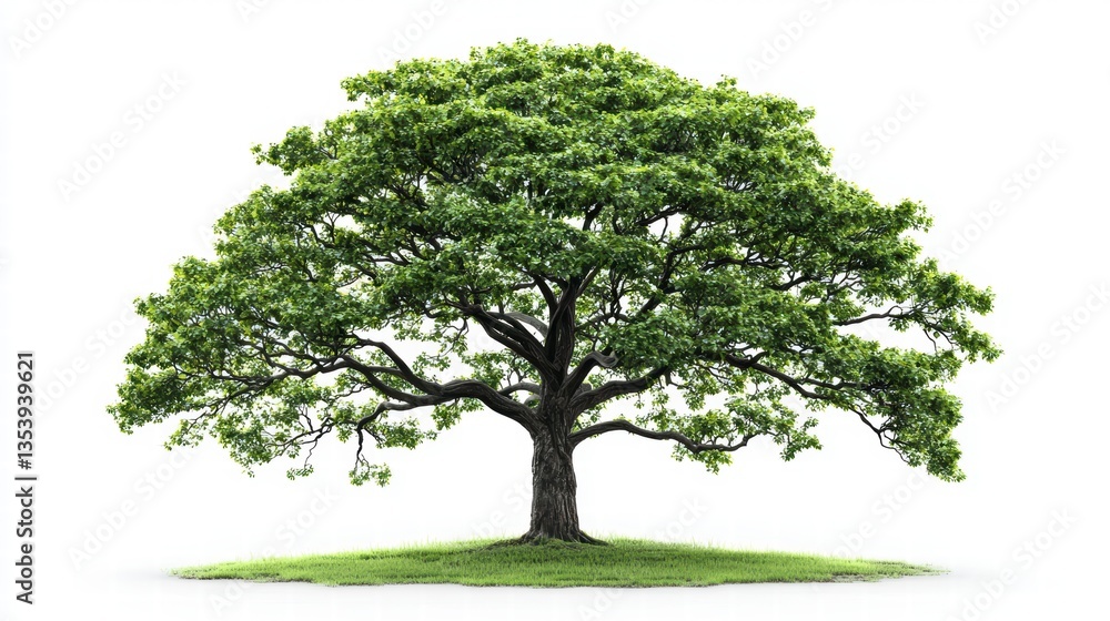Lush Green Tree on White Background Lush Green Tree on White Background