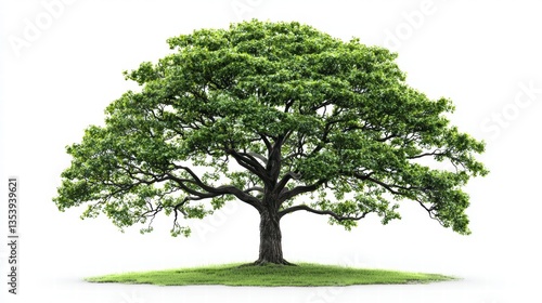 Lush Green Tree on White Background
