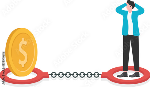 The businessman was trapped in a Handcuff

