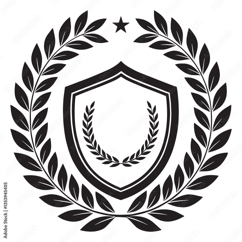 Fototapeta premium laurel wreath shield