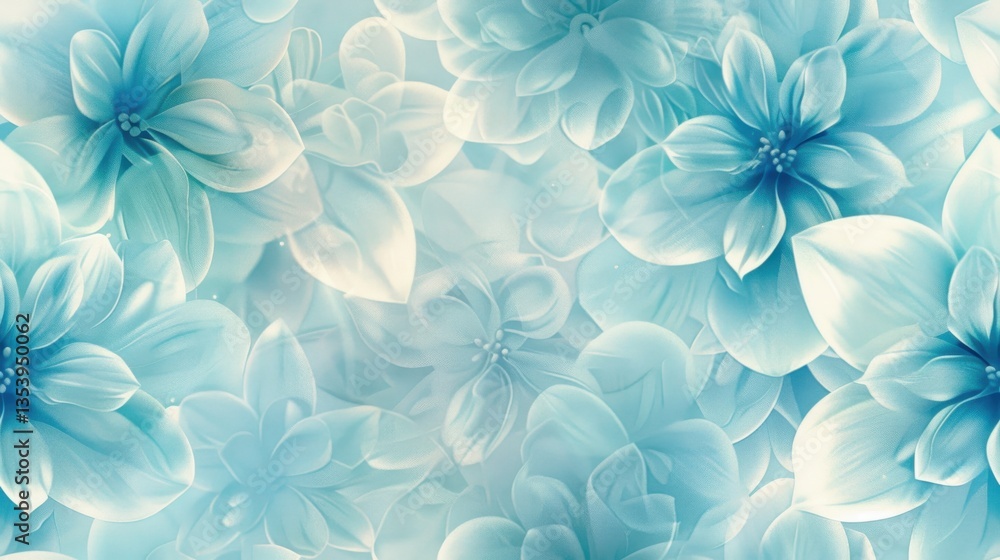 A seamless floral texture with soft abstract flowers on a cyan blue background.
A seamless floral texture with soft abstract flowers on a cyan blue background.