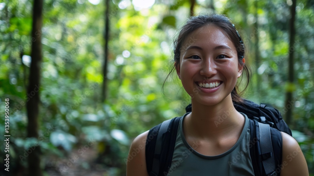 happy smiling wanderlust Asian women tourist hipster backpack to travel and rise hand in green wild forest trip hiking outdoor vacation make a journey holiday,nature lifestyle, Traveler hike concept happy smiling wanderlust Asian women tourist hipster backpack to travel and rise hand in green wild forest trip hiking outdoor vacation make a journey holiday,nature lifestyle, Traveler hike concept