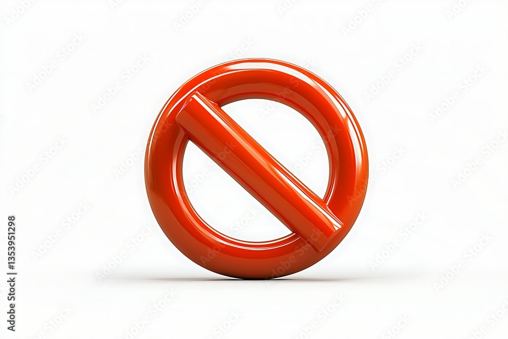 Red Prohibition Sign for 3D Render. Red Prohibition Sign for 3D Render.