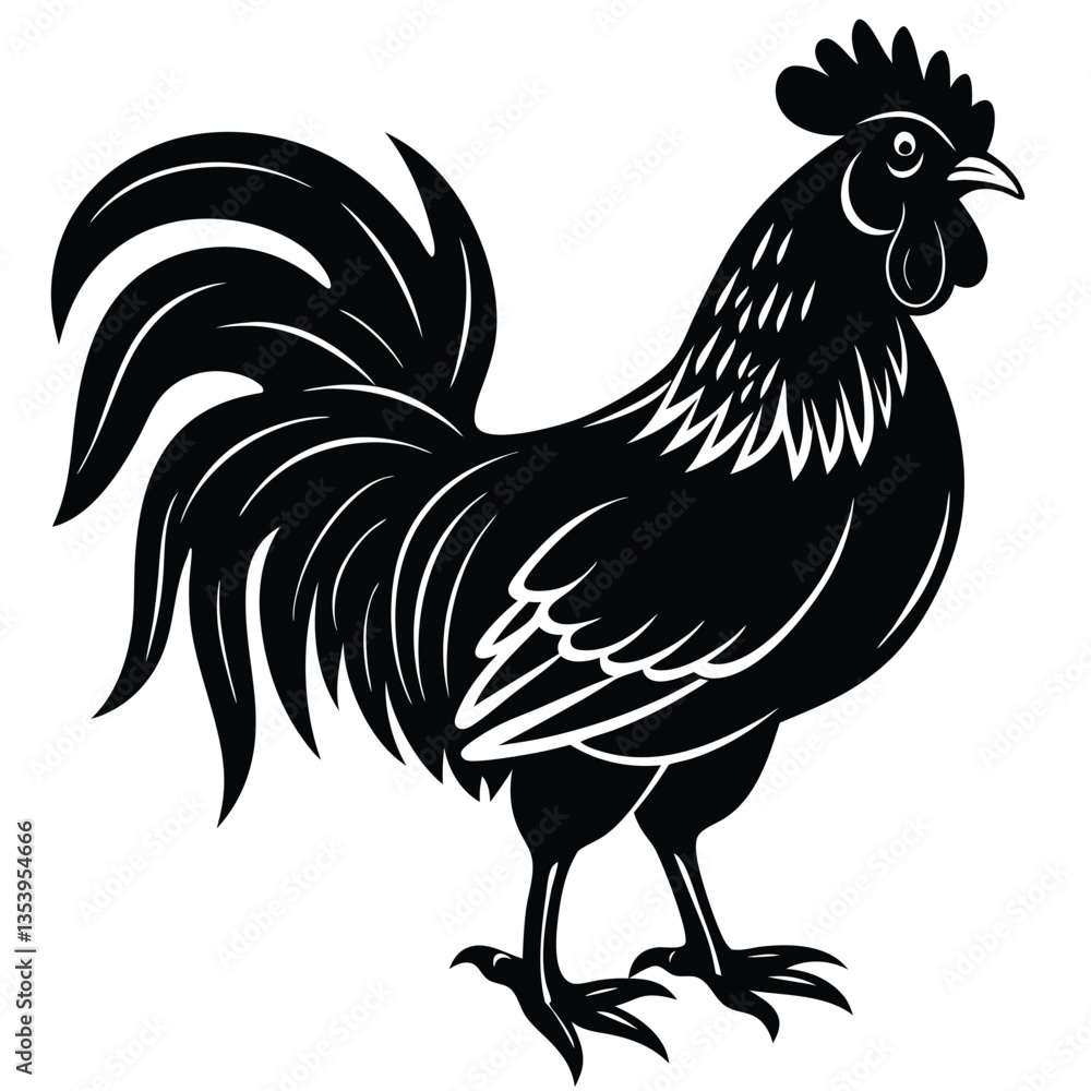 rooster Silhouette vector rooster Silhouette vector