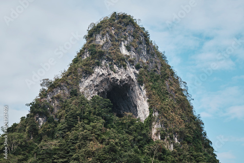 Exploring Angel Eye Mountain in Cao Bang Vietnam with lush greenery and breathtaking landscapes