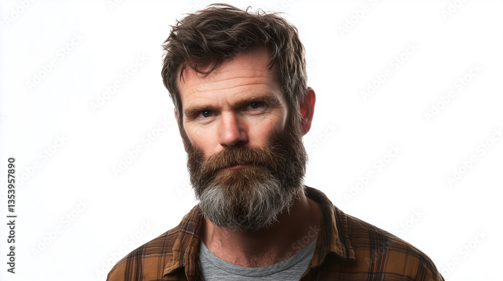 A Man with a Classic Medium-Length Beard, Styled Naturally with a Slightly Rugged Texture, Fully Isolated, White Background, Generated AI
A Man with a Classic Medium-Length Beard, Styled Naturally with a Slightly Rugged Texture, Fully Isolated, White Background, Generated AI