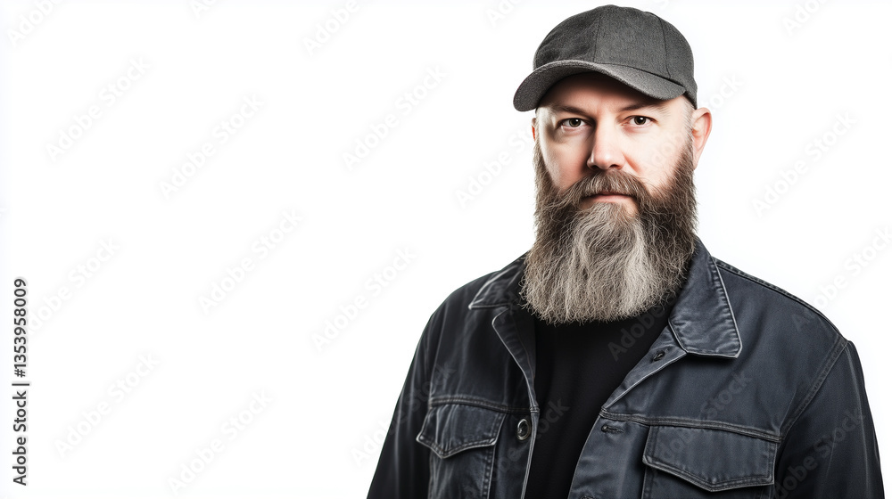 A Man with a Sculpted, Angular Beard Style, Clean Lines and Symmetry for a Modern and Bold Look, Fully Isolated, White Background, Generated AI
A Man with a Sculpted, Angular Beard Style, Clean Lines and Symmetry for a Modern and Bold Look, Fully Isolated, White Background, Generated AI