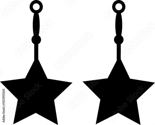 earring star silhouette beautiful design vector file svg