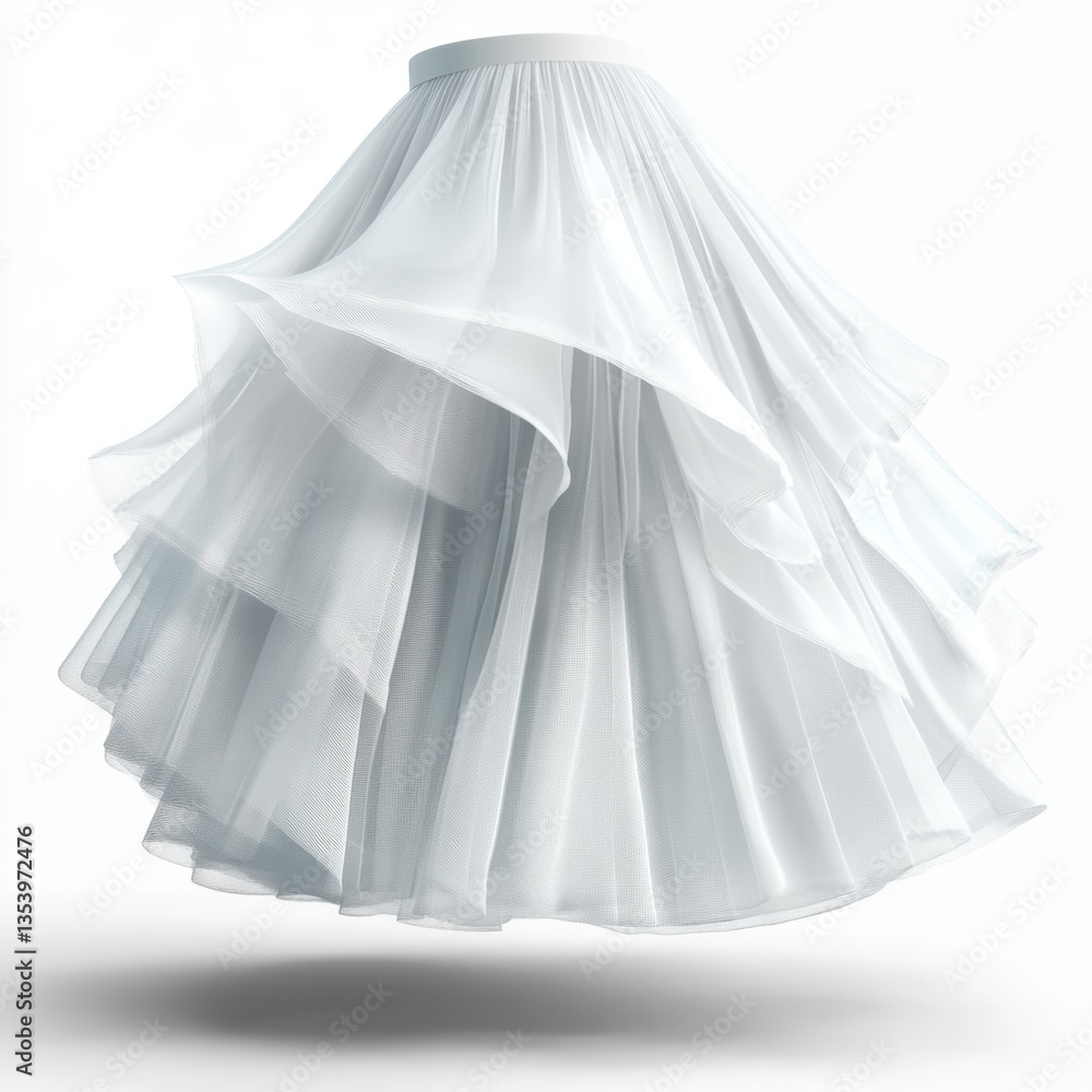 Fototapeta premium A long, flowy pink skirt with ruffles