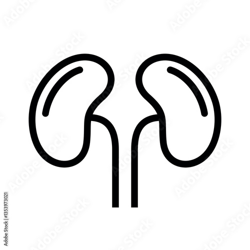 Kidney icon. Paired human organ. Pictogram for doctor or hospital, treatment or prevention. Health symbol.