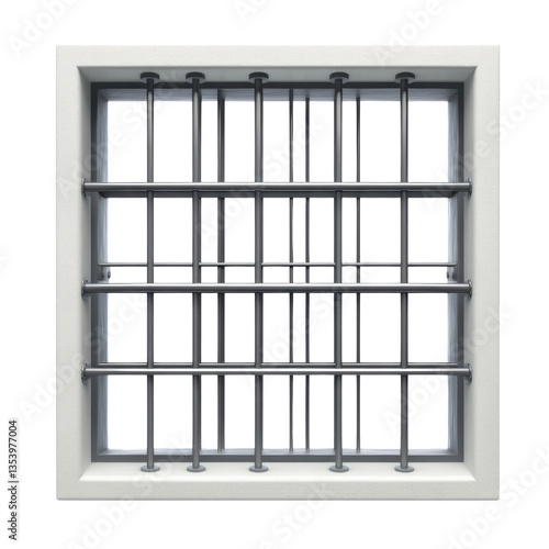 Wallpaper Mural Metal bars on a window, symbolizing imprisonment, security, or restriction, set against a black background Concept of confinement, protection, and barrier Torontodigital.ca