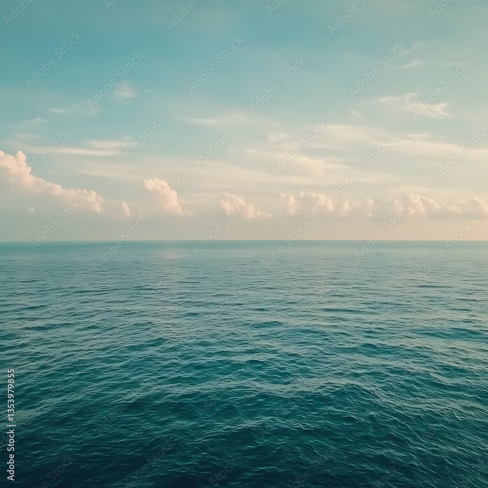 Fototapeta premium Calm Ocean Horizon with Blue Sky.