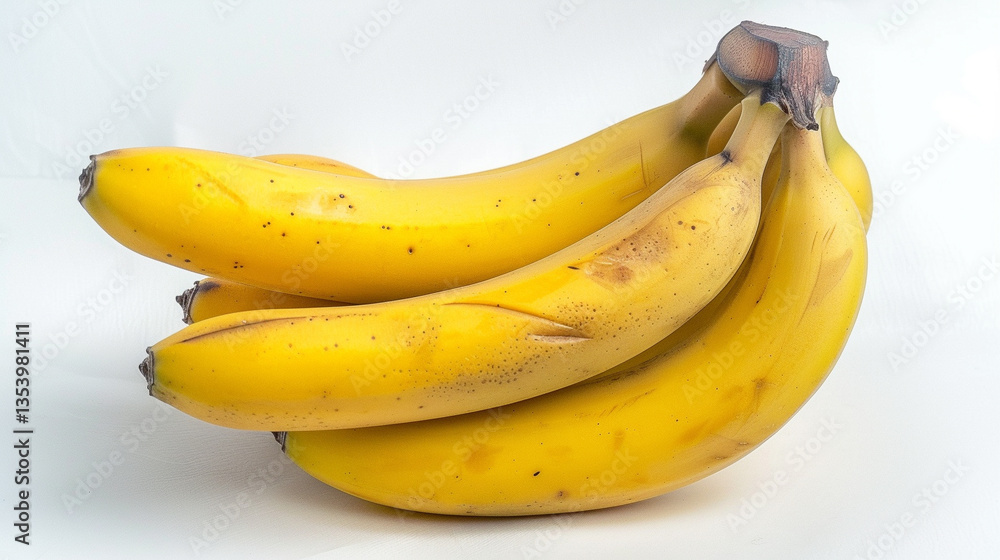 Bunch of bananas isolated on white seamless background, clean product-style tropical fruit image Bunch of bananas isolated on white seamless background, clean product-style tropical fruit image