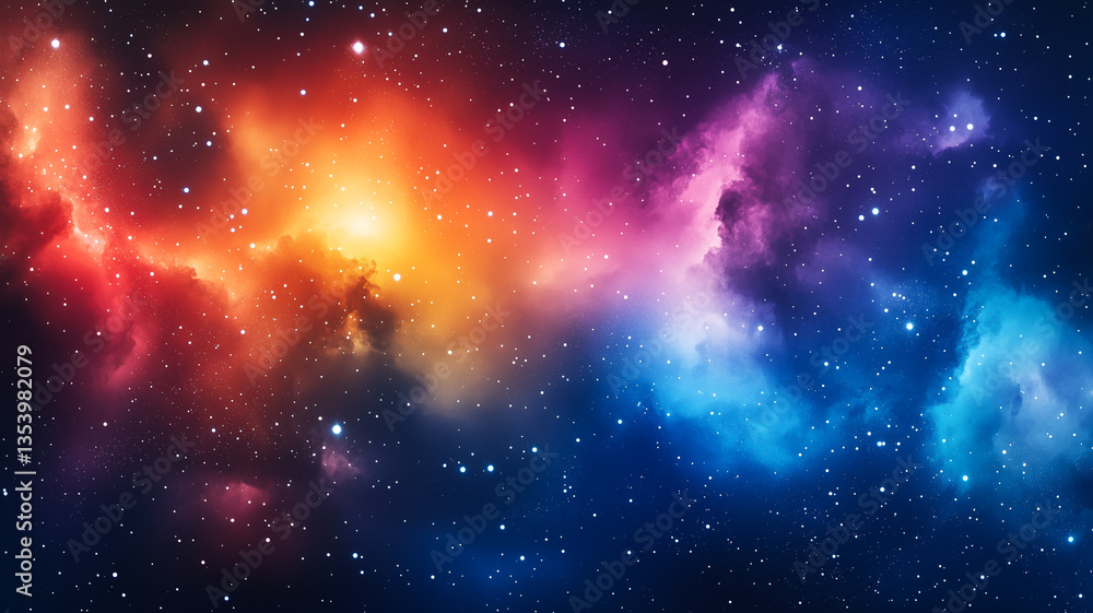 Naklejka premium Colorful Celestial View Of Cosmic Dust And Stars