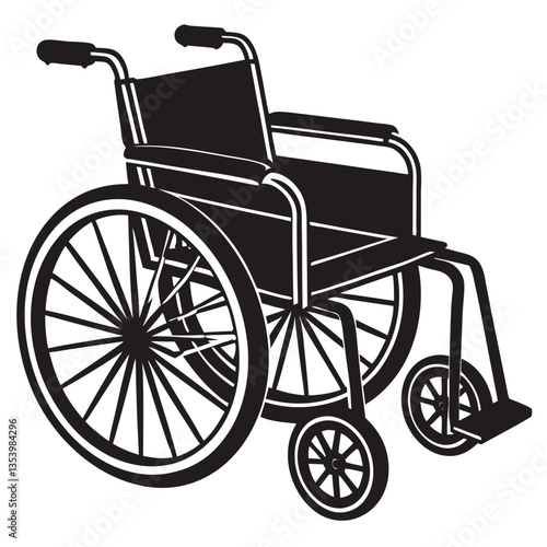 wheelchair silhouette vector, wheel chair icon symbol