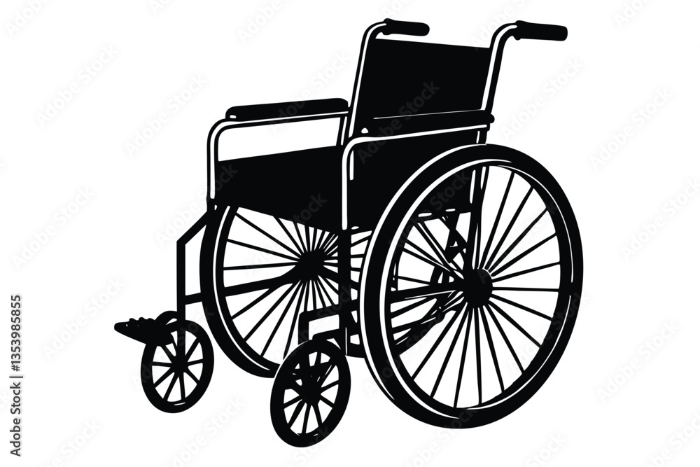 Fototapeta premium wheelchair silhouette vector, wheel chair icon symbol