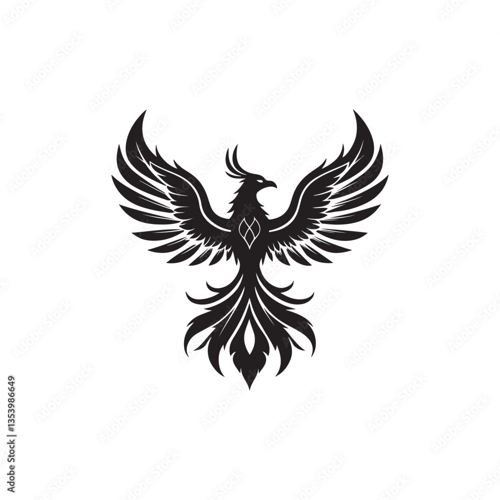 Fototapeta premium phoenix mark vector silhouette clip art logo design