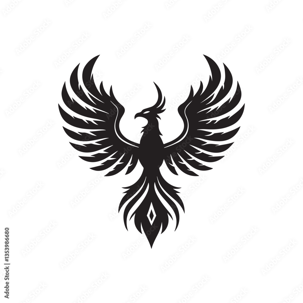 Obraz premium phoenix mark vector silhouette clip art logo design