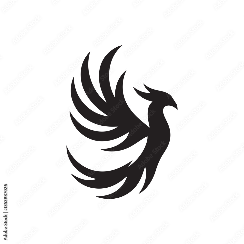 Fototapeta premium phoenix mark vector silhouette clip art logo design