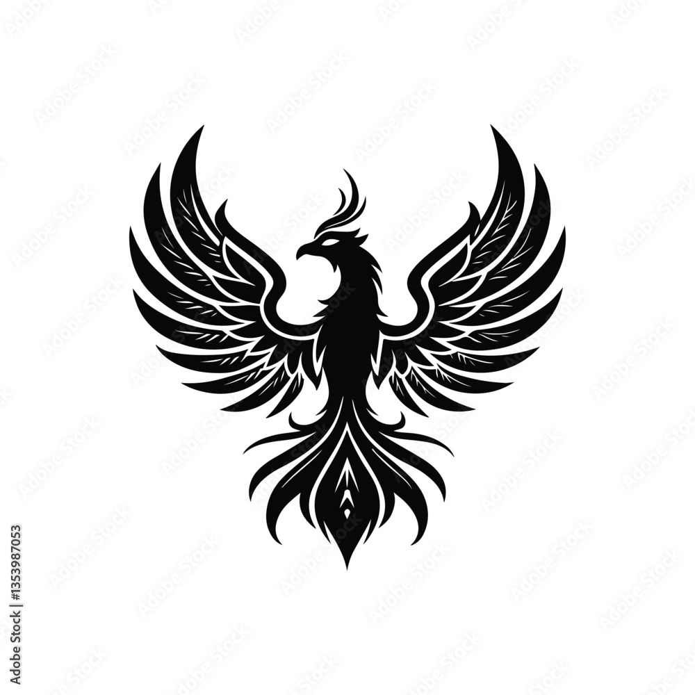 Obraz premium phoenix mark vector silhouette clip art logo design