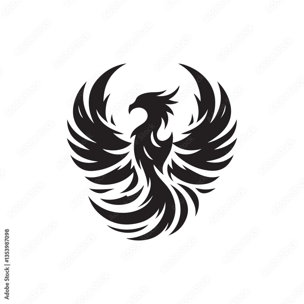 Obraz premium phoenix mark vector silhouette clip art logo design
