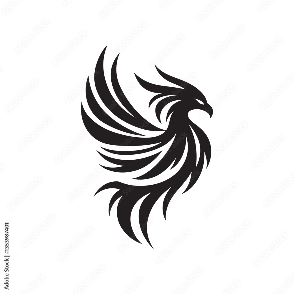 phoenix mark vector silhouette clip art logo design phoenix mark vector silhouette clip art logo design
