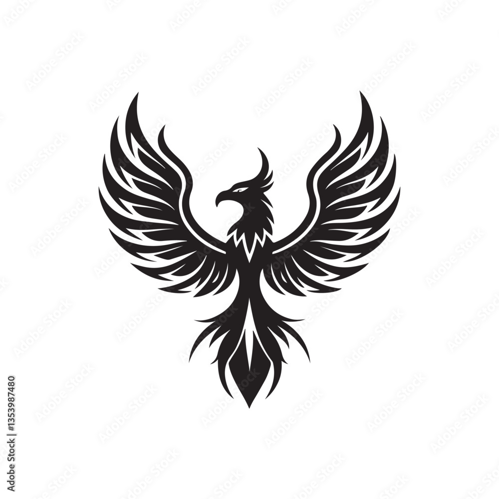 Obraz premium phoenix mark vector silhouette clip art logo design