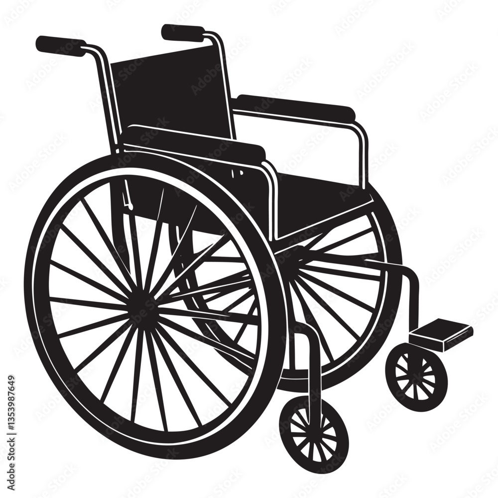 Fototapeta premium Wheelchair Silhouette Vector