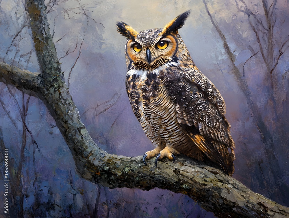 Obraz premium The Wise Old Owl – Keeper of the Ancient Secrets oil painting