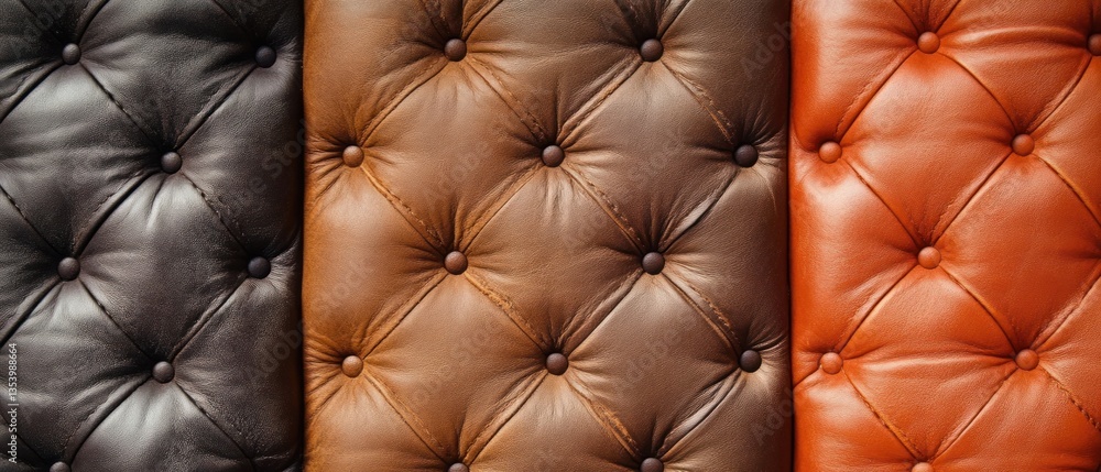 Naklejka premium Textured leather upholstery in rich colors and patterns