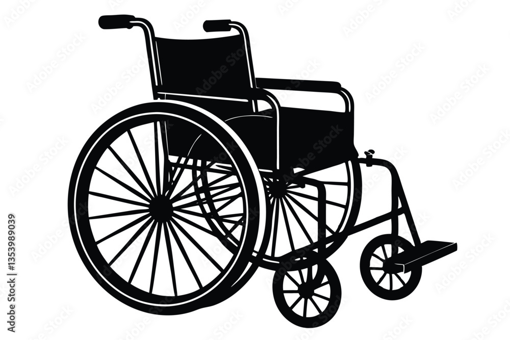 Fototapeta premium wheelchair silhouette shadow black white colors