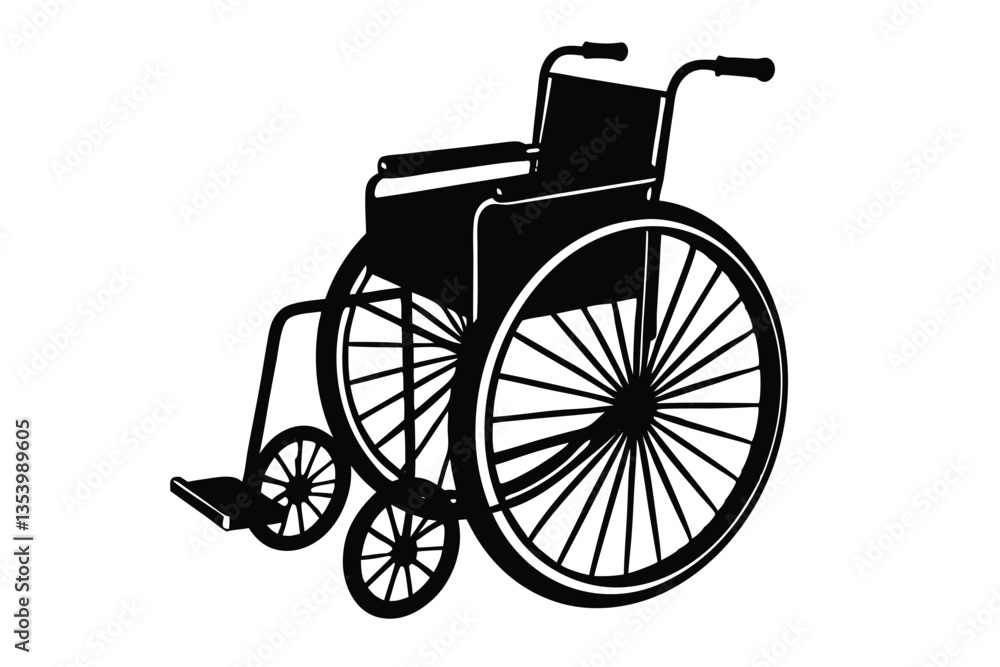 Fototapeta premium wheelchair silhouette shadow black white colors