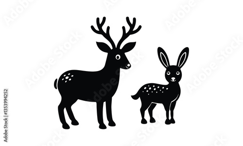 Deer Rabbit Animal Nature Forest