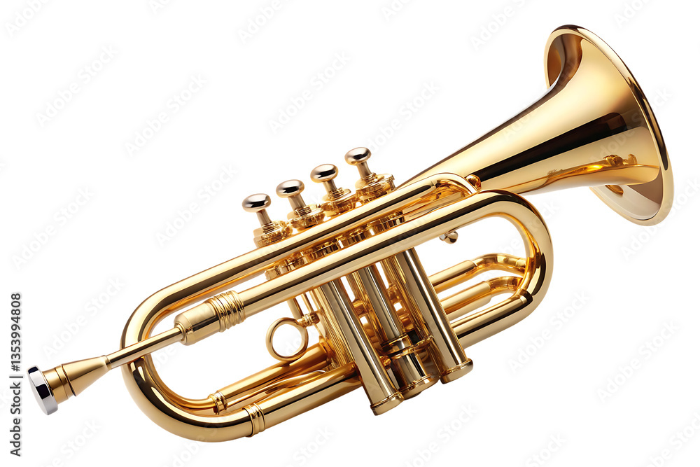 Obraz premium golden trumpet on transparent background