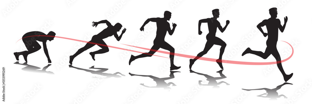 Running step icon. Runner from start to finish.vector ilustration Running step icon. Runner from start to finish.vector ilustration