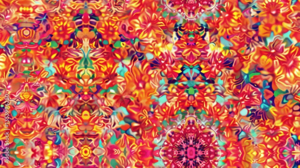 Seamless colorful kaleidoscope pattern, abstract and vibrant design.
Seamless colorful kaleidoscope pattern, abstract and vibrant design.
