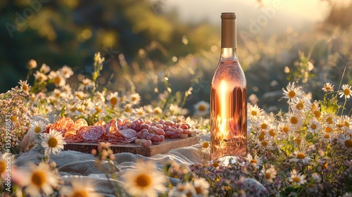 Sunset Ros? Picnic amidst Wildflowers