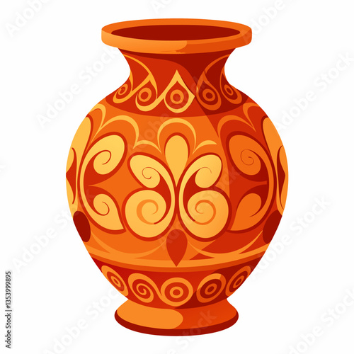 ceramic vase isolated on white