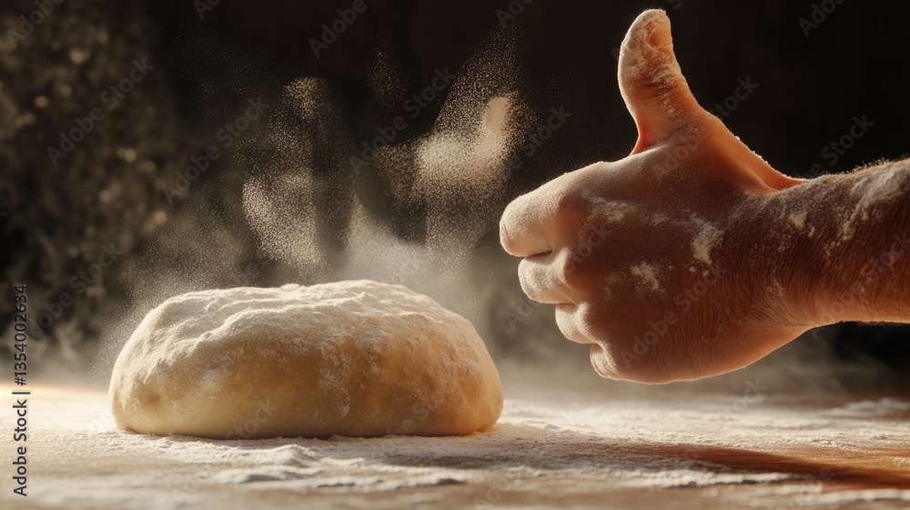 Obraz premium A person prepares a doughnut on a table