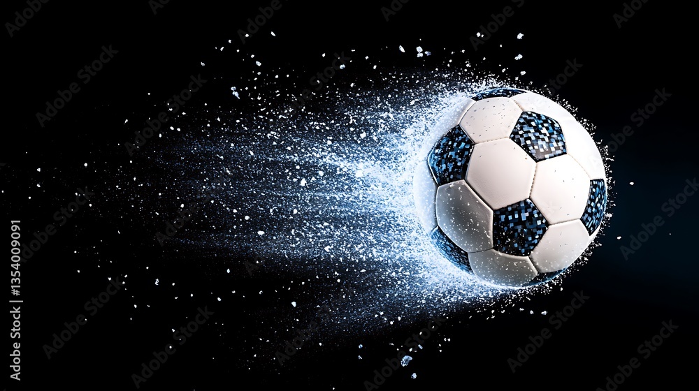 Fototapeta premium Fast Soccer Ball Speed Motion Blur Explosion Abstract Sports