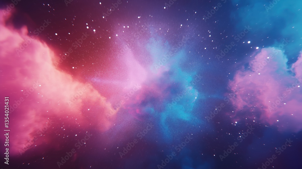 Obraz premium a vibrant and colorful illustration of a nebula filled with stars, capturing the beauty and mystery of space. The nebula showcases a stunning array of colors