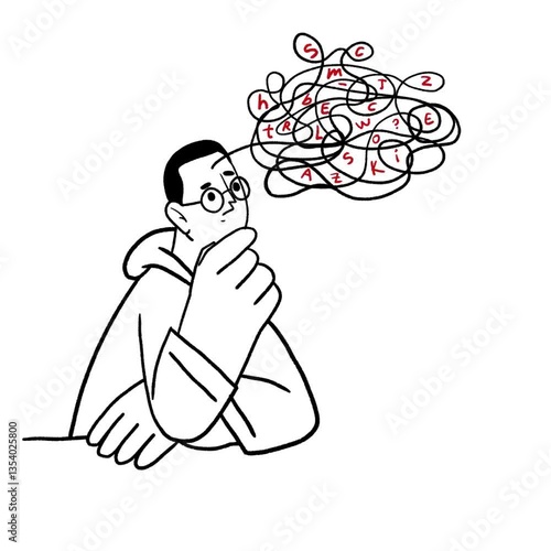 Man thinking complicated thoughts