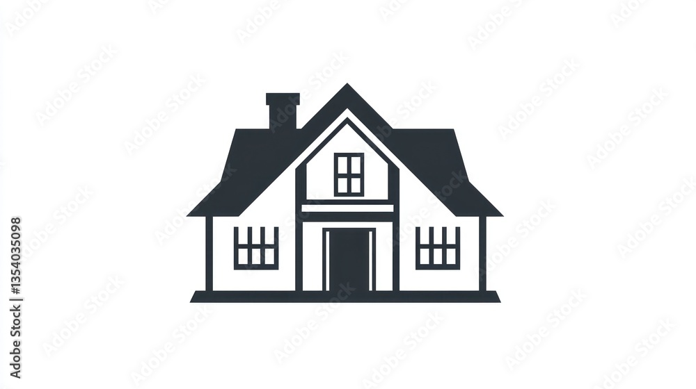 Simple illustration of a house, ideal for real estate or home design Simple illustration of a house, ideal for real estate or home design