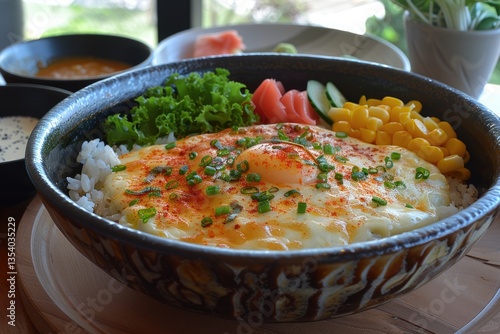 A close up view of a delicious breakfast meal in a bowl