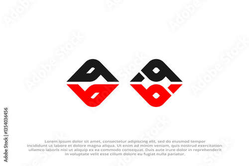 letter bb or dd or bp abstract modern business logo