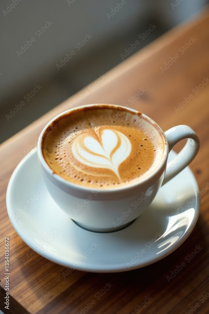 Espresso in small white cup, beverage, small cup Espresso in small white cup, beverage, small cup