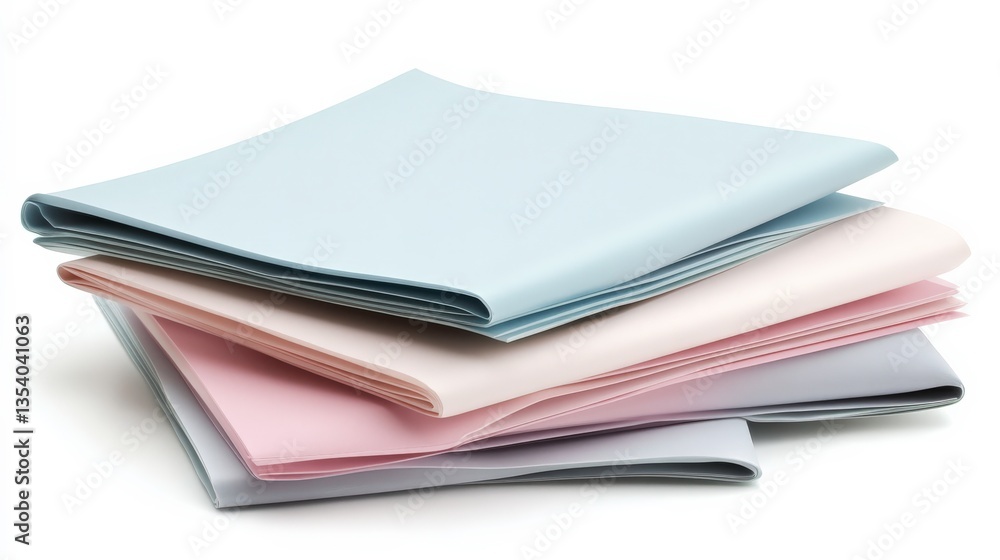 Pastel Colored Paper Display on White Background Pastel Colored Paper Display on White Background