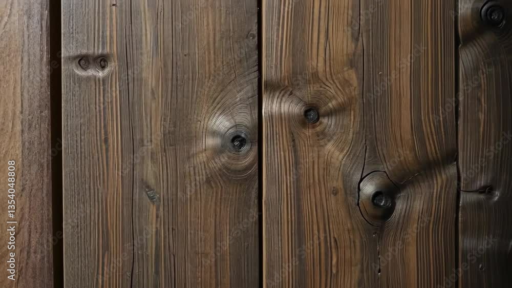 Close Up View Of Vertical Dark Brown Wooden Planks Showing Texture And Knots For Background Close Up View Of Vertical Dark Brown Wooden Planks Showing Texture And Knots For Background