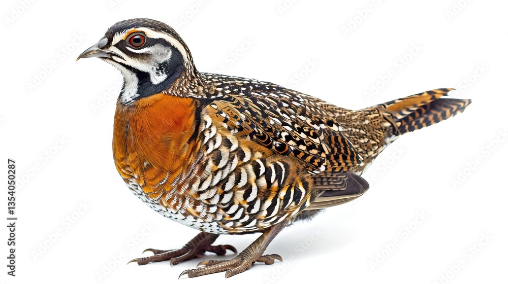 A grouse with a full body portrait on a white background, with the beauty of its feathers very clear A grouse with a full body portrait on a white background, with the beauty of its feathers very clear