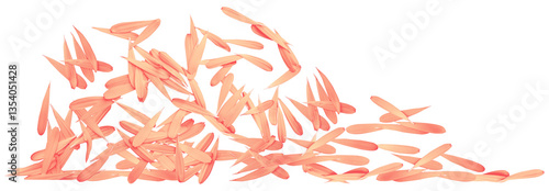 red petals on a white background